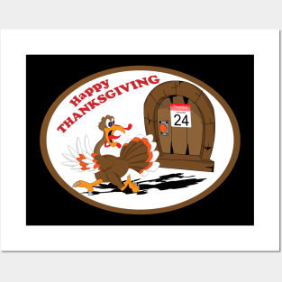 Thanksgiving Runing Turkey Posters and Art